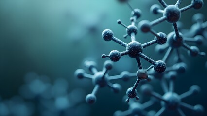 152874 3d illustration of molecule model. Science background wit