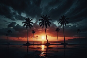 sunset over the ocean