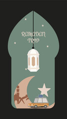 ramadhan trip mudik religion mosque vector desain