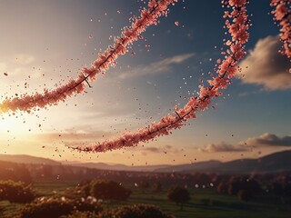 sunset in the mountains