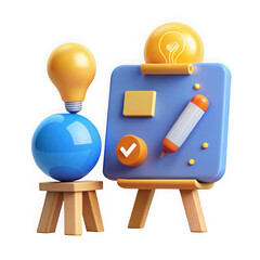 3d render modern concepts of ideas innovation creativity and planning tools