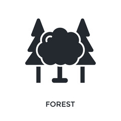 Forest Icon Glyph Style. Vector Illustration For Graphic Design