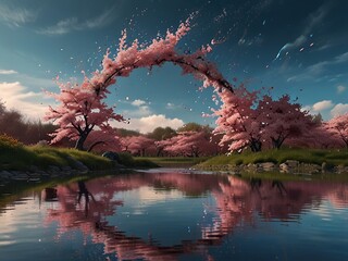 reflection of trees in water