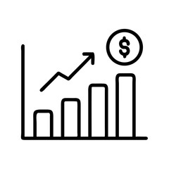 Growing Bar Graph with Dollar Sign: A bar graph showing growth with a dollar sign at the top. Relevant titles are "Financial Growth," "Profit Increase," "Sales Growth," "Business Success," and "Invest