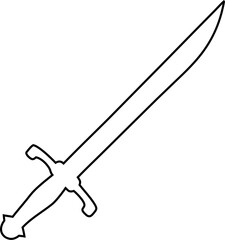 simple sword outline icon vector 