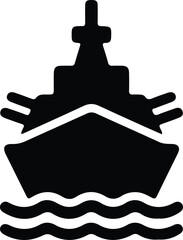 Vector Illustrator Military Battleship Warship Naval Vessel Sea Transport Silhouette © AbuSadat