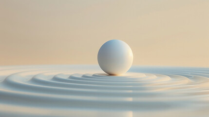 Minimalist Abstract Circle with Ripple on Gradient Background – Mindfulness and Calm Concept