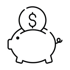 Piggy Bank icon vector