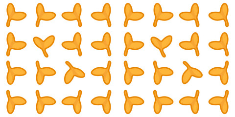 Yellow maple seeds seamless pattern on white background, ideal for seasonal fabric, wrapping paper, stationery, wallpapers, and autumn-themed design projects.