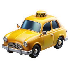 Classic bright yellow american taxi cab iconic city transportation vehicle
