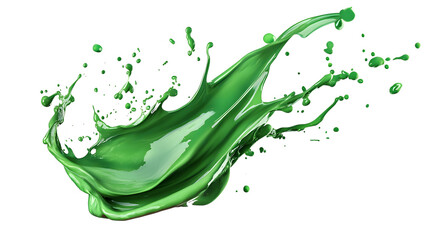 Green paint splash isolated on a transparent background 