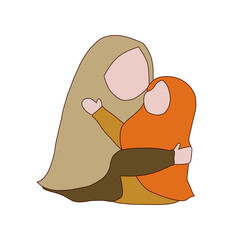 Mother and daughter embrace a tender moment of affection