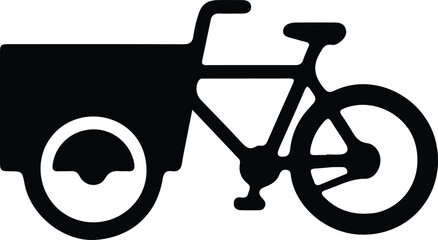 Vector Illustrator Cargo bike bicycle for delivery service Silhouette