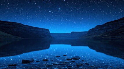 Starry Night Serenity: Lakeside Reflections under a Celestial Canopy