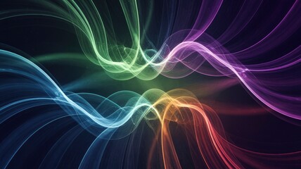 Fototapeta premium Abstract Colorful Wave Energy Background Vibrant Spectral Swirls and Glowing Lines