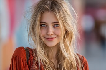 Obraz premium image of a joyful attractive young woman