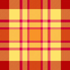Warm, vibrant plaid pattern in hues of yellow, orange, and red. Perfect for textiles, backgrounds, or festive designs. Evokes feelings of comfort and tradition.