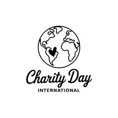 Fototapeta premium International Charity Day illustration with globe and heart representing love and support for global humanitarian efforts and promoting awareness