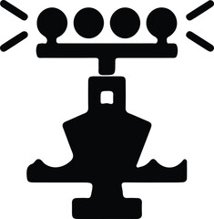 Vector Illustrator Professional underwater welding station robot for repair Silhouette