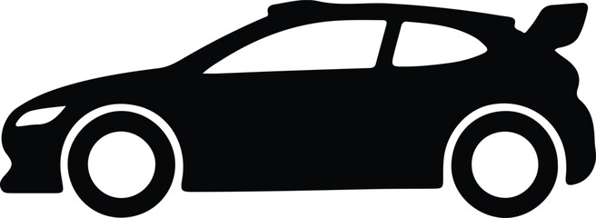 Vector Illustrator Rally Race Car Automotive Vehicle Design Silhouette