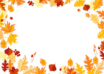 Seasonal frame with leaves