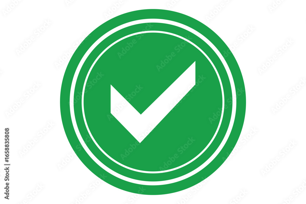 Poster green checkmark round vector icon. green tick in circle vector icon. check mark button tick yes butt