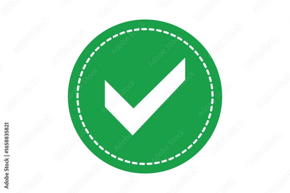 Poster green checkmark round vector icon. green tick in circle vector icon. check mark button tick yes butt