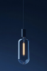 Modern Blue Edison Bulb Interior Design Stock Image