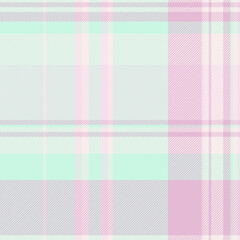 Trade check tartan pattern, romance texture textile background. Real vector seamless fabric plaid in light and white colors.