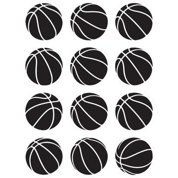 Baseboll black vector silhouette 