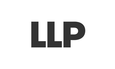 LLP logo design template with strong and modern bold text. Initial based vector logotype featuring simple and minimal typography. Trendy company identity.