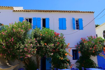 Fototapeta premium A traditional architecture house in the popular Fiscardo village, in Kefalonia, Greece