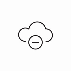 cloud minus remove icon sign vector