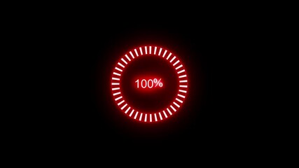 Glowing Circular Techno-Style Neon Loading Bar Animation