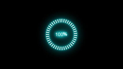 Glowing Circular Techno-Style Neon Loading Bar Animation