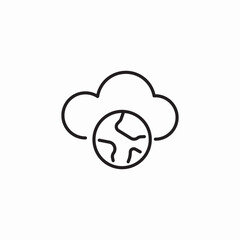 cloud service online world wide icon sign vector