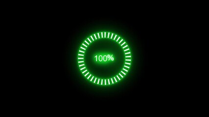 Glowing Circular Techno-Style Neon Loading Bar Animation