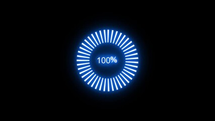 Glowing Circular Techno-Style Neon Loading Bar Animation