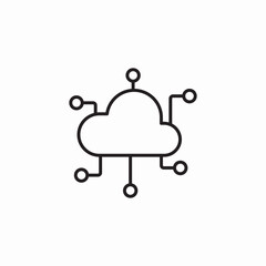 cyber cloud server icon sign vector