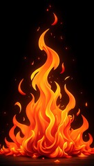 Vibrant Flames Dancing in the Darkness