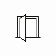double door inside open icon sign vector