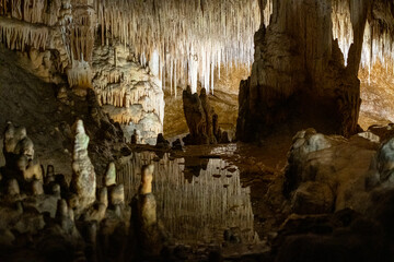 Majestic cave formations: stalactites and stalagmites in subterranean wonder