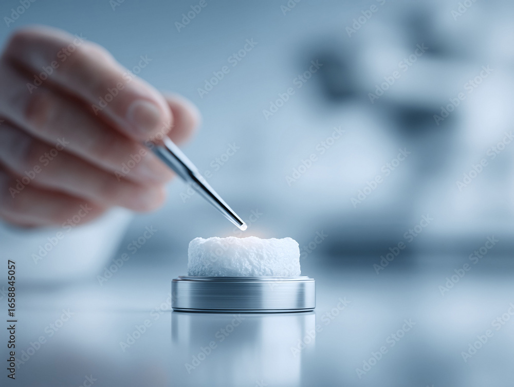 Aufkleber closeup of a research scientist using a pipette with a drop. perfect for concepts like science, medi