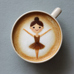 Latte Art Ballerina Coffee Cup Cute Drink Whimsical Food Art