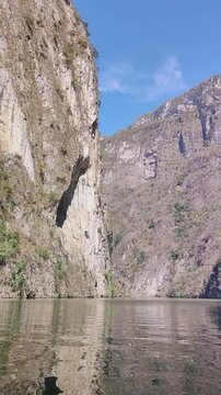 Sumidero Canyon bottom view in Chiapas, Mexico