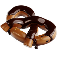 Pretzel Drizzled with Rich Melted Chocolate Topping