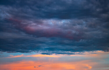 dramatic sky at sunset