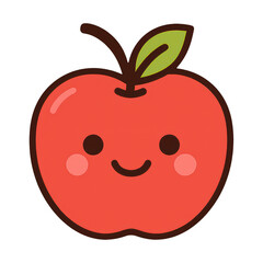 PNG Cute smiling apple illustration.