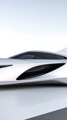 Futuristic silver car, sleek design