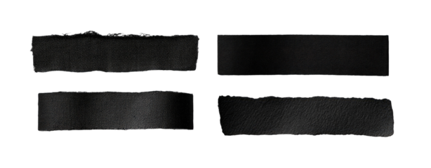 Four dark, rectangular shapes with textured surfaces